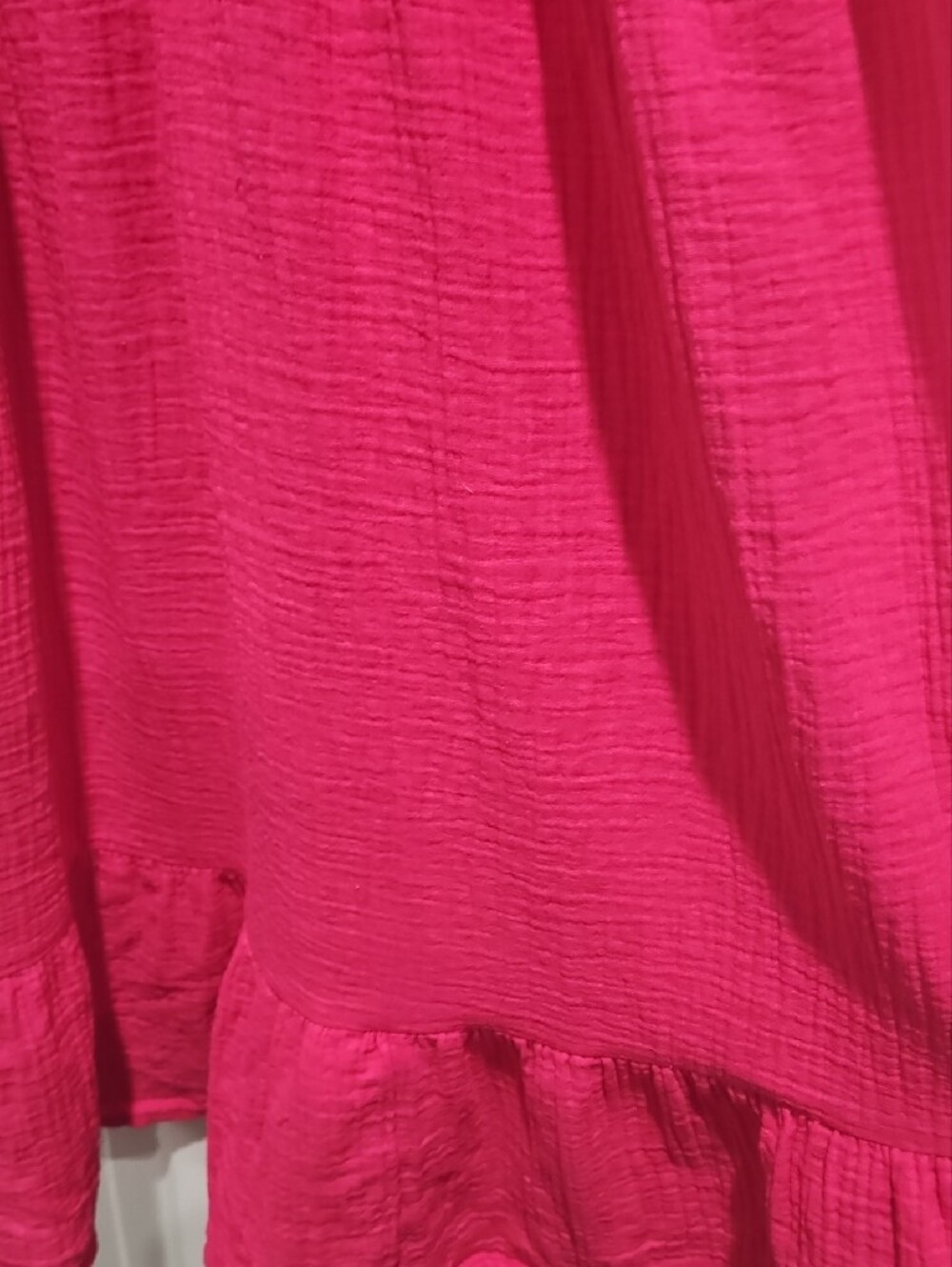 Universal Thread Hot Pink Puff-Sleeve Tiered Dress - Picture 4 of 11